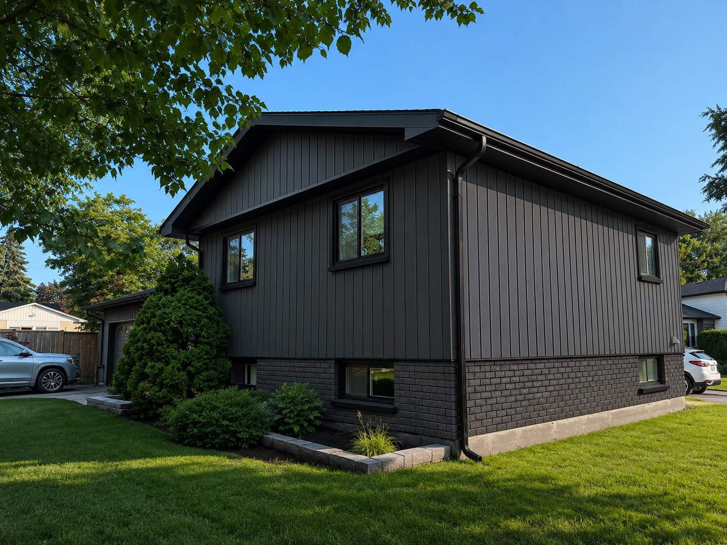 Exterior siding after photo — charcoal siding colour change, GTA